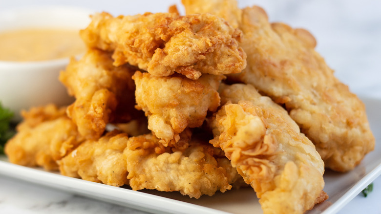 Copycat Chili's chicken crispers on plate 