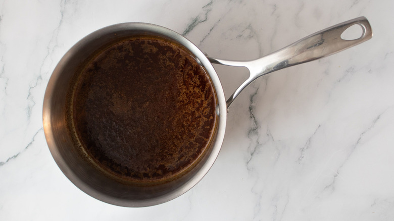 Hot sauce in saucepan