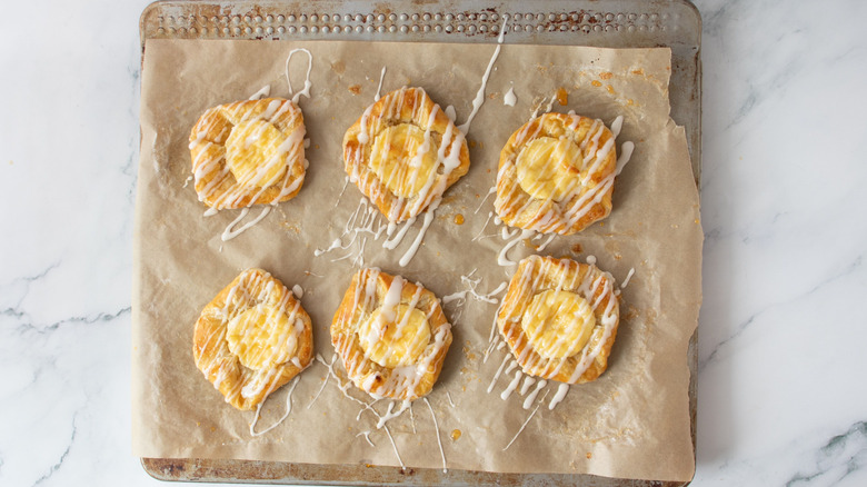 Cream cheese danishes drizzled with icing