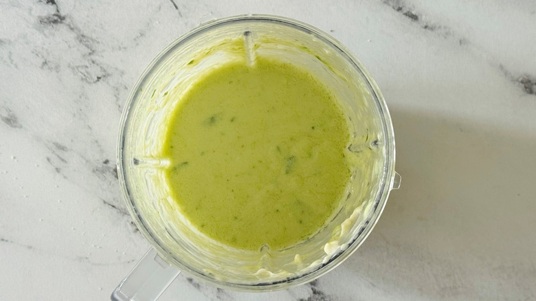 green sauce in a small food processor