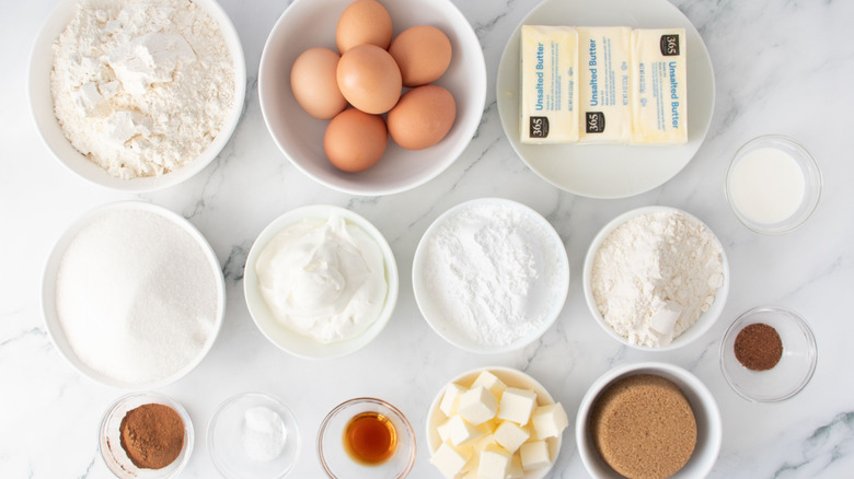 Ingredients for cinnamon coffee cake