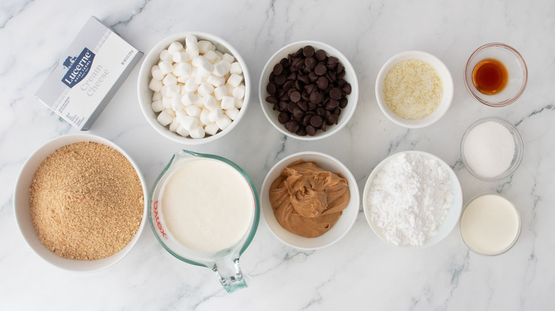 Ingredients for copycat Costco peanut butter pie