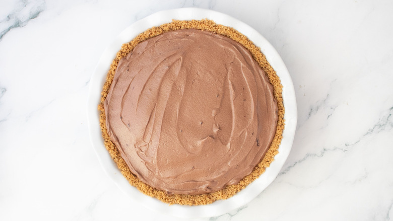 Chocolate mousse layer in pie