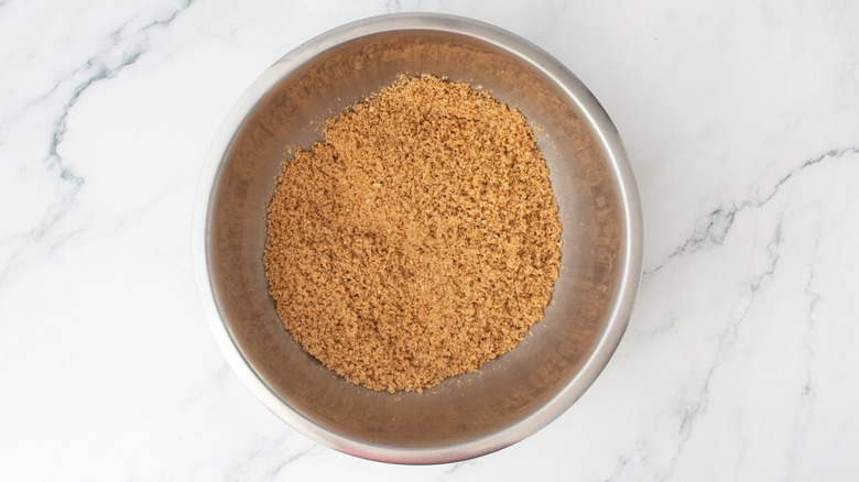 Graham cracker crumbs in bowl
