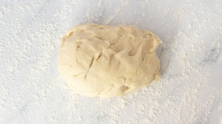 Dough on floured surface