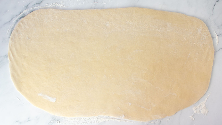 Dough rolled out into rectangle