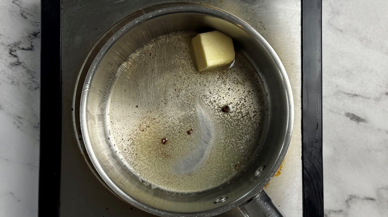 Butter melting in saucepan