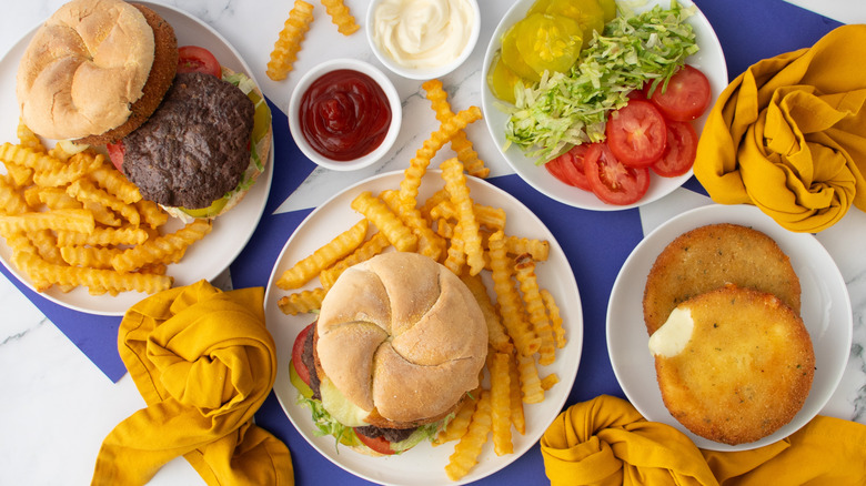 copycat culvers curderburger spread from above