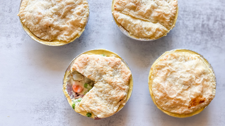 chicken pot pie in tins