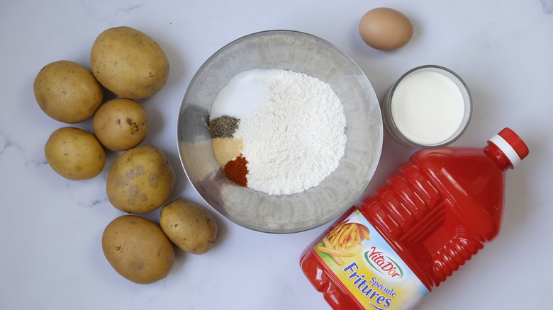  ingredients for copycat KFC  fried potato wedges 