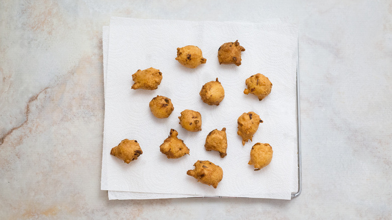 hush puppies on paper towels