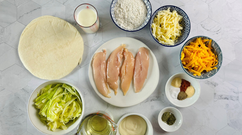Ingredients for copycat McDonald's chicken snack wrap