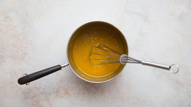 BBQ sauce in small saucepan