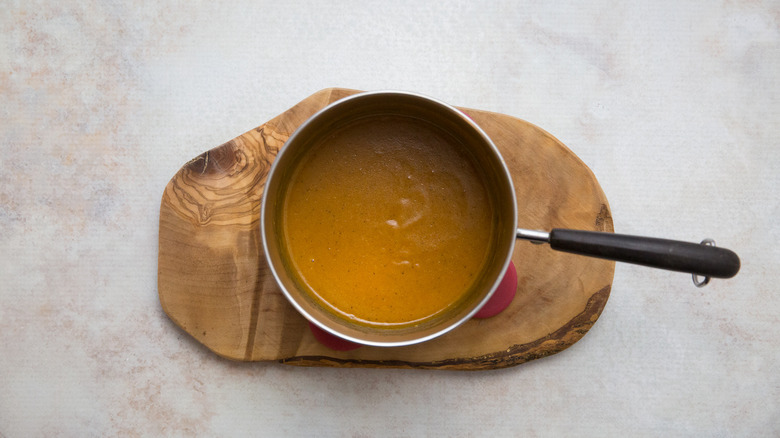 BBQ sauce in small saucepan