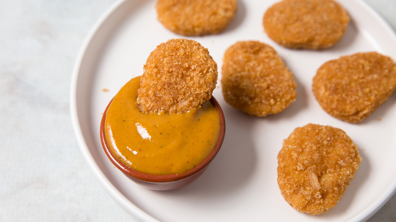 nuggets and sauce on plate