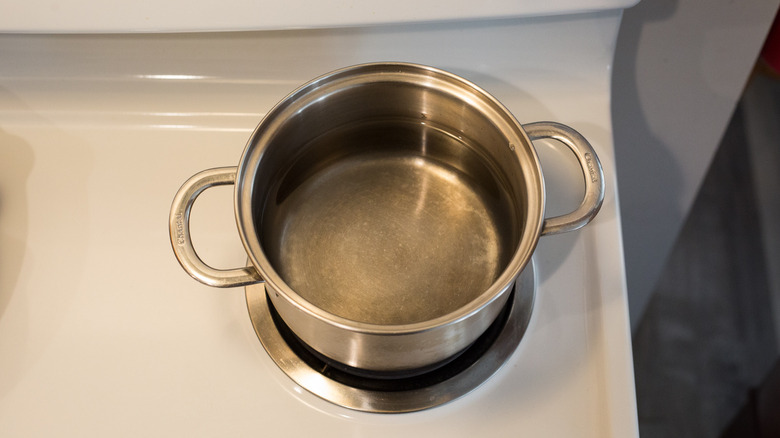 water boiling in medium pot