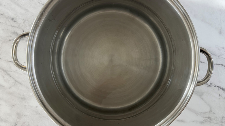 water in a metal pot