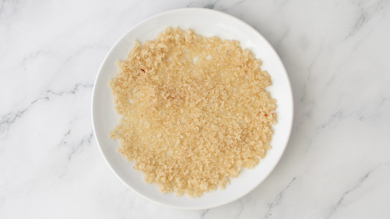 breadcrumbs on a white plate