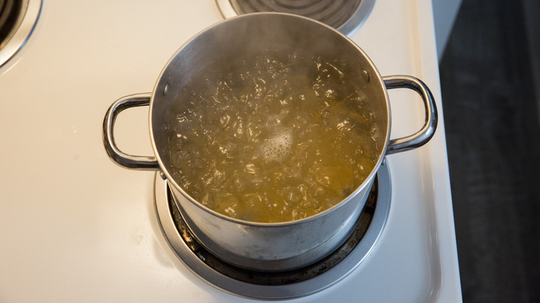 pasta boiling in pot