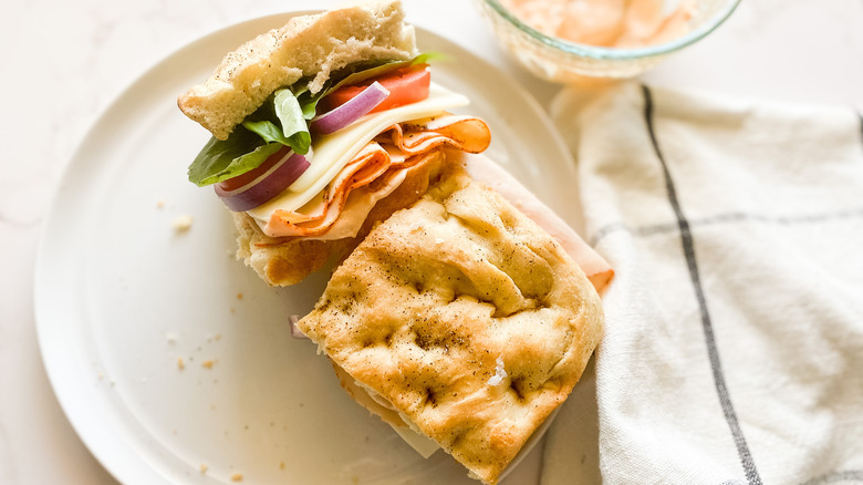 A Copycat Panera Bread Toasted Frontega Chicken Sandwich on a plate