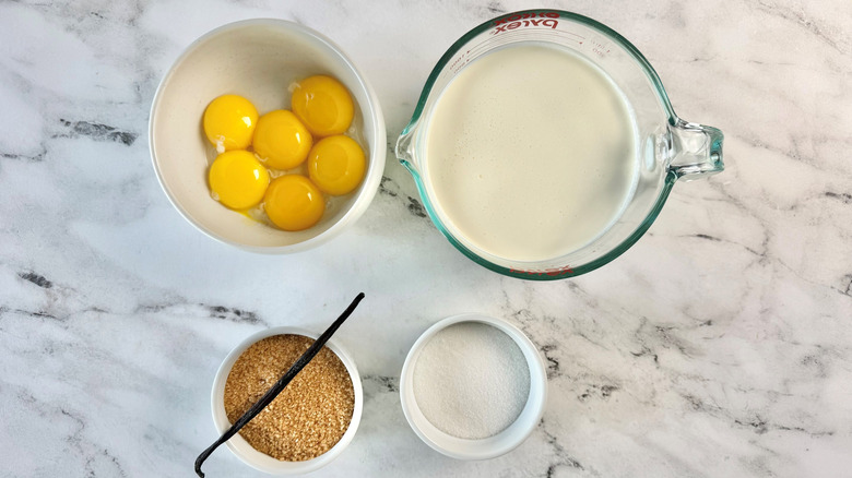 Ingredients for crème brûlée