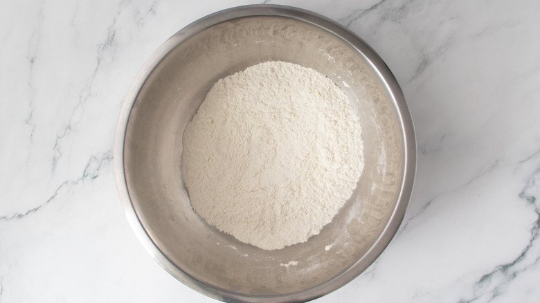 flour in a metal bowl