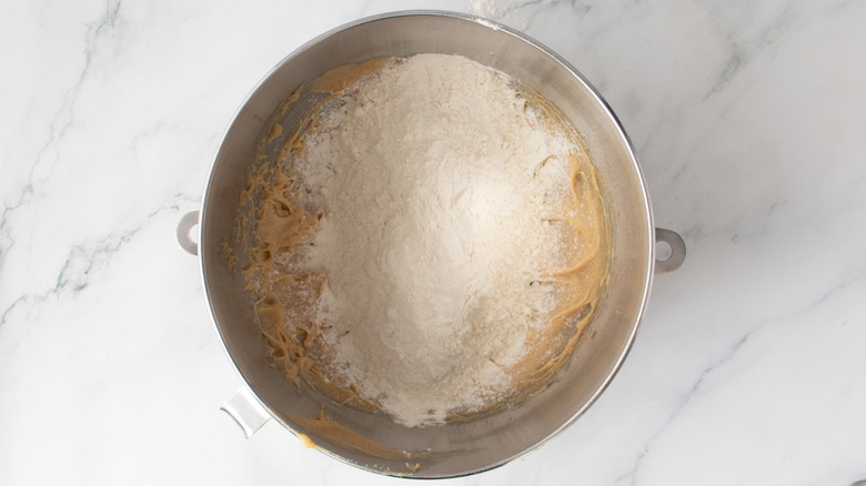 flour in a metal bowl