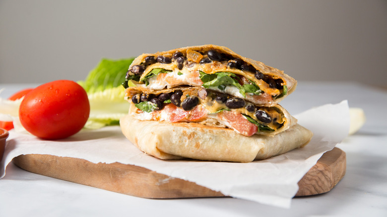bean Crunchwraps served on table
