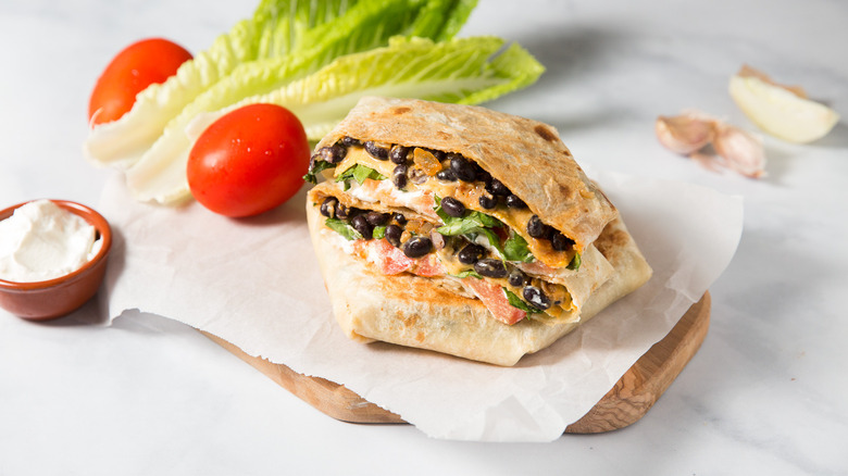 bean Crunchwraps served on table