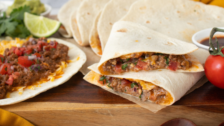 Taco Bell Maximelts on wooden board