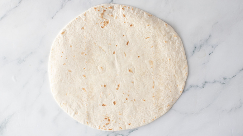 Flour tortilla on countertop