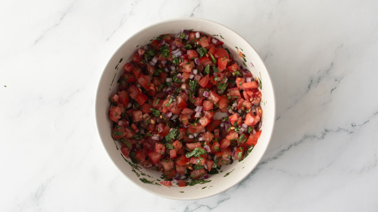 Pico de gallo in bowl