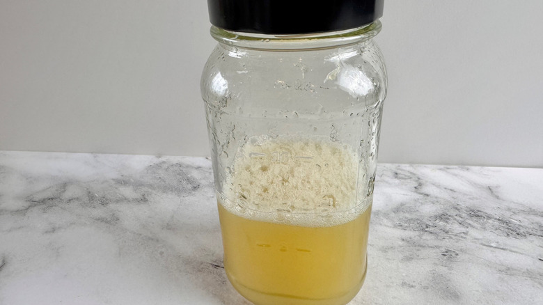 jar of lime juice with a lid