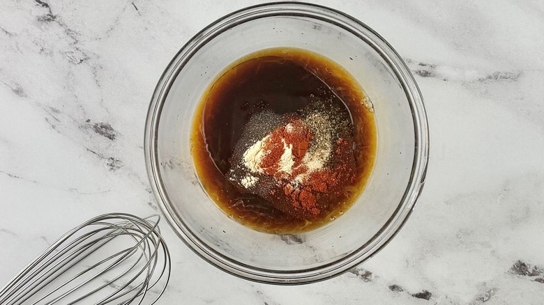 Marinade ingredients in bowl