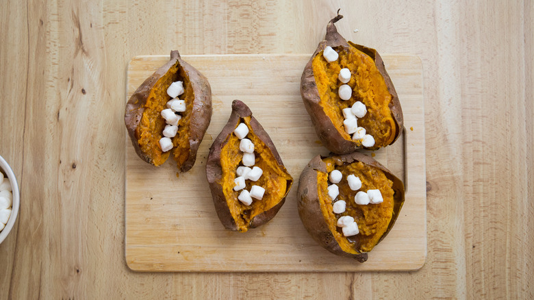 loaded sweet potatoes on board