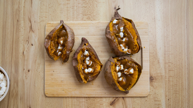 loaded sweet potatoes on board