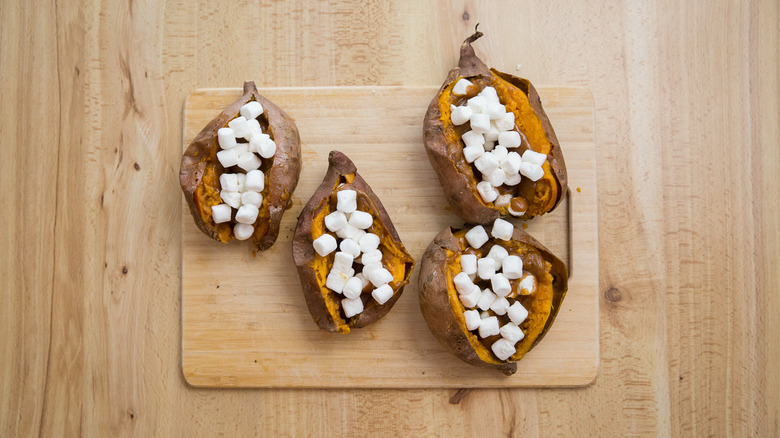 loaded sweet potatoes on board