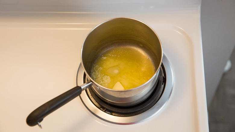 melted butter in small saucepan