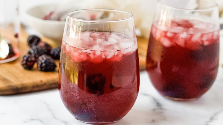 Copycat very berry hibiscus Starbucks refresher in glass