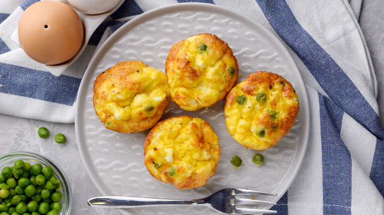 mini frittatas with peas and cheese