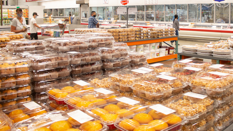 Stacked pastries at Costco 