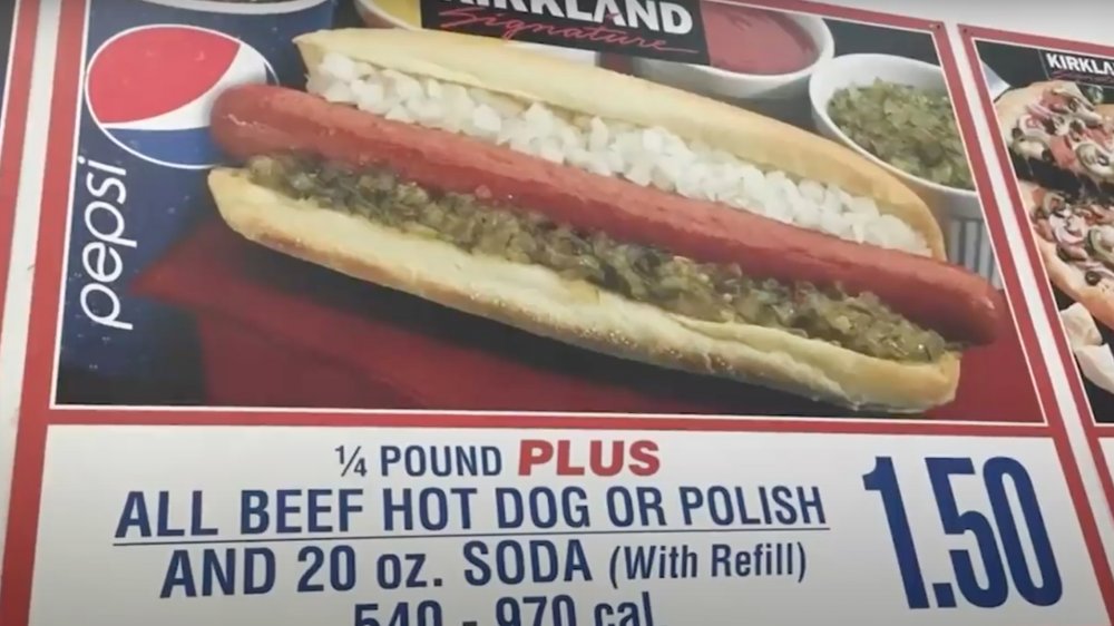 Costco Food Court hot dog board