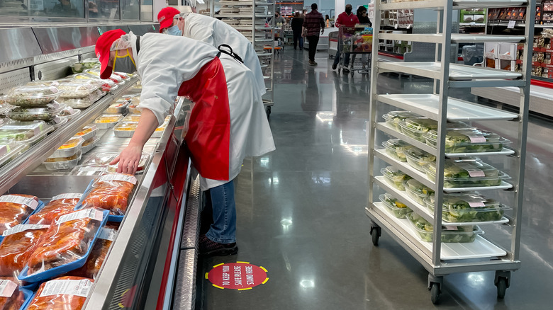 Costco employees filling cooler