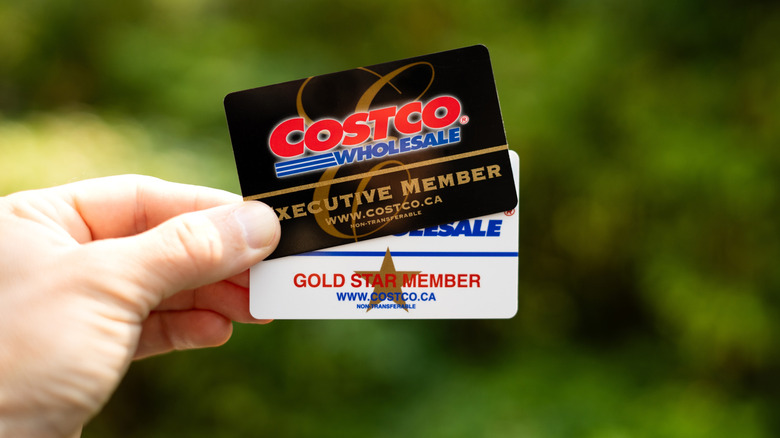 hand holding costco cards