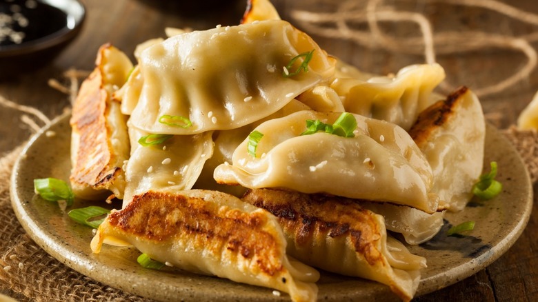 Chinese potstickers on a plate