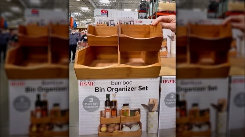 Seville Classics Home's Bamboo Bin Organizer Set on display at Costco