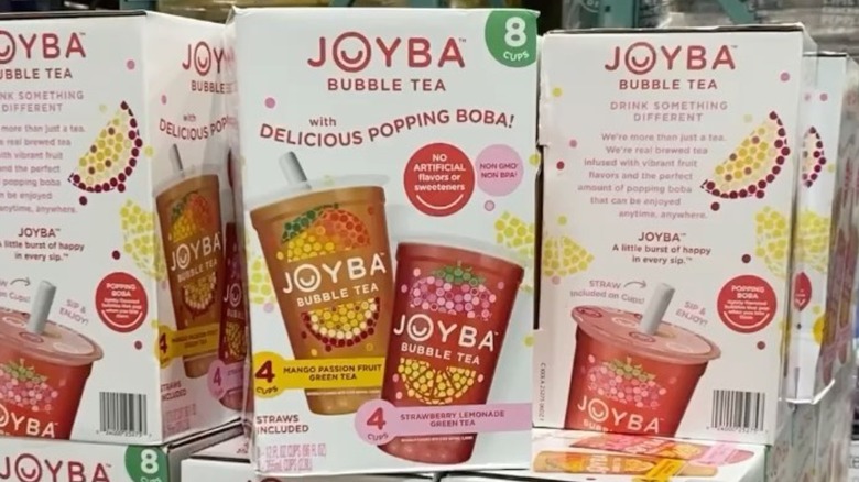 Stacked bubble tea boxes