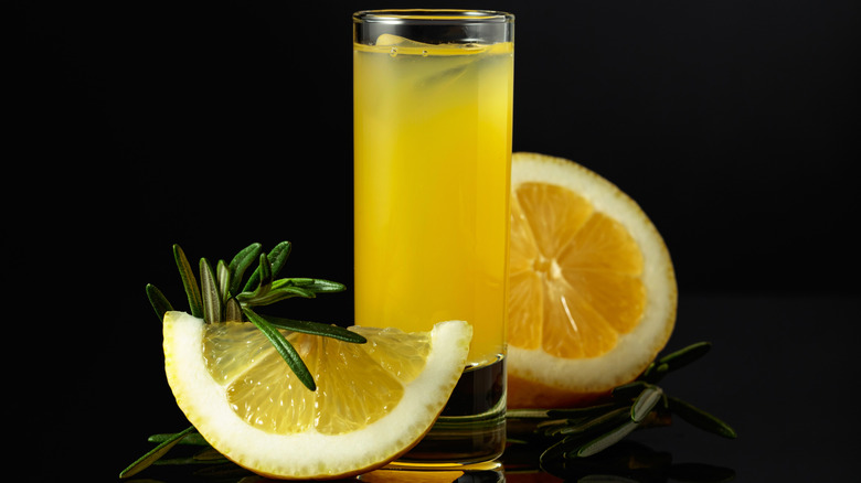 Shot of yellow limoncello