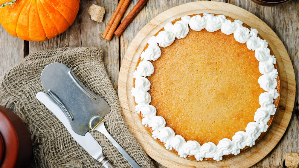 pumpkin cheesecake with whipped cream