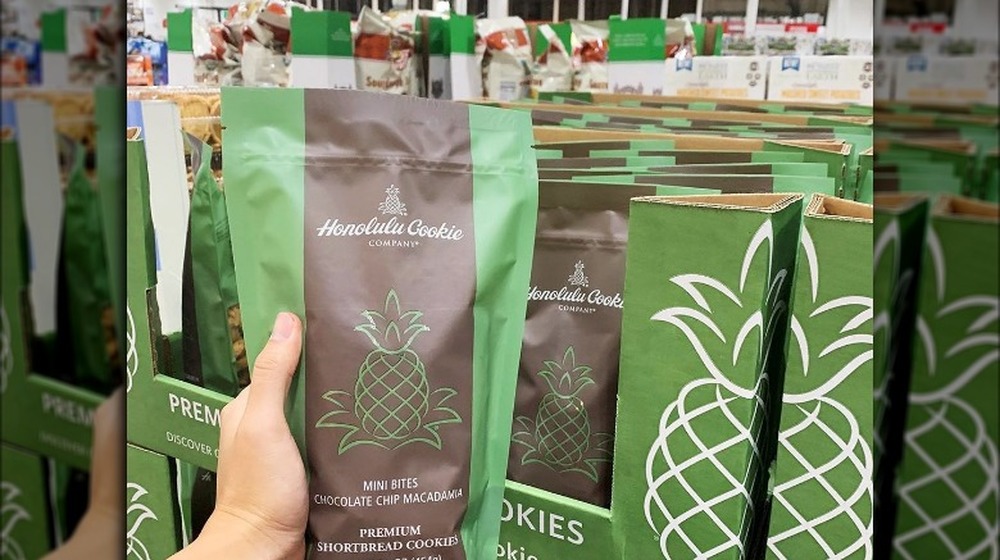 Honolulu Cookie chocolate chip macadamia cookies in package at Costco